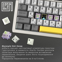 Клавіатура Epomaker Shadow-S TKL Mulan Switch Hot-Swap LCD Screen RGB Wireless/Bluetooth/USB UA White (SHS-W-M) Diawest