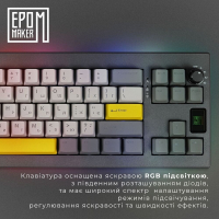 Клавіатура Epomaker Shadow-X 70 Flamingo Switch Hot-Swap LCD Screen RGB Wireless/Bluetooth/USB UA Black (SHX-B-F) Diawest