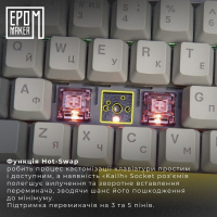 Клавіатура Epomaker Shadow-X 70 Flamingo Switch Hot-Swap LCD Screen RGB Wireless/Bluetooth/USB UA Black (SHX-B-F) Diawest
