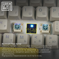 Клавіатура Epomaker TH80 SE 75 Budgerigar V2 Switch Hot-Swap RGB Wireless/Bluetooth/USB UA Black (TH80-SE-B-BV2) Diawest