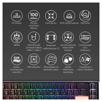 Клавіатура Ducky One 3 SF Cherry MX Red RGB UA USB Black (DKON2167ST-RUAPXCLAWSC1) Diawest