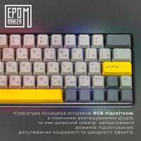 Клавіатура Epomaker EP64 60 Mulan Switch Hot-Swap RGB Wireless/Bluetooth/USB UA Black (EP64-B-M) Diawest