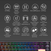 Клавіатура Ducky One 3 SF Cherry MX Brown RGB UA USB Black (DKON2167ST-BUAPXCLAWSC1) Diawest