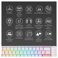 Клавіатура Ducky One 3 SF Cherry MX Brown RGB UA USB White (DKON2167ST-BUAPXPWWWSC1) Diawest