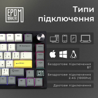 Клавіатура Epomaker TH80 SE 75 Flamingo Switch Hot-Swap RGB Wireless/Bluetooth/USB UA Black (TH80-SE-B-F) Diawest