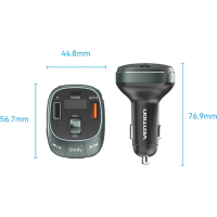 FM модулятор Vention PD 54W 3-Port USB (C+A+A) LED/USB Flash/Bluetooth, вольтметр (FFLB0) Diawest
