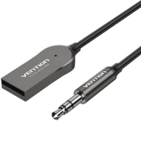FM модулятор Vention AUX TRS 3.5мм USB Bluetooth 5.0 Coiled Cable 1.5M Gray Zinc (NAGHG) Diawest