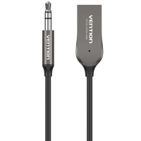 FM модулятор Vention AUX TRS 3.5мм USB Bluetooth 5.0 Coiled Cable 1.5M Gray Zinc (NAGHG) Diawest