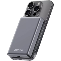 Батарея універсальна Canyon 10000mAh OnPower 510 slim Magsafe PD/20W Dark Grey (CNS-CPB510DG) Diawest