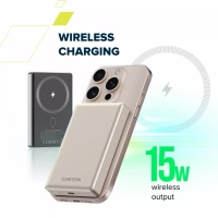 Батарея універсальна Canyon 10000mAh OnPower 510 slim Magsafe PD/20W Dark Grey (CNS-CPB510DG) Diawest