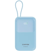 Батарея універсальна Canyon 10000mAh OnPower 101 PD/22.5W built-in cable Blue (CNS-CPB101BL) Diawest