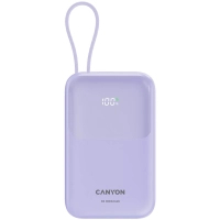 Батарея універсальна Canyon 10000mAh OnPower 101 PD/22.5W built-in cable Purple (CNS-CPB101PU) Diawest