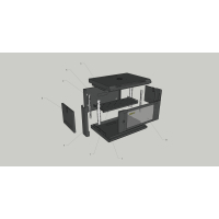 Шафа настінна GEAR 9U 19'' 600x600x450 мм, + полка 19