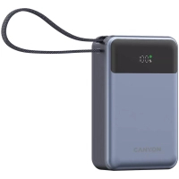 Батарея універсальна Canyon 20000mAh OnPower 600 PD/65W built-in cable Dark Grey (CNS-CPB600DG) Diawest