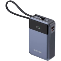 Батарея універсальна Canyon 20000mAh OnPower 600 PD/65W built-in cable Dark Grey (CNS-CPB600DG) Diawest
