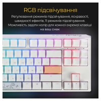 Клавіатура Ducky One 3 TKL Cherry MX Silent Red RGB UA USB White (DKON2187ST-SUAPXPWWWSC1) Diawest