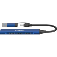 Концентратор Canyon hub DS-02 4in1 USB-A/C Blue (CNS-TDS02BL) Diawest