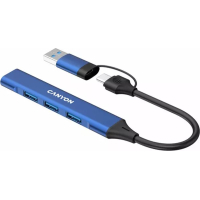 Концентратор Canyon hub DS-02 4in1 USB-A/C Blue (CNS-TDS02BL) Diawest