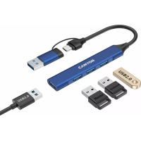 Концентратор Canyon hub DS-02 4in1 USB-A/C Blue (CNS-TDS02BL) Diawest