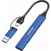 Концентратор Canyon hub DS-02 4in1 USB-A/C Blue (CNS-TDS02BL) Diawest