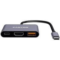Концентратор Canyon hub DS-4 3in1 USB-C Grey (CNS-TDS4) Diawest