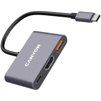Концентратор Canyon hub DS-4 3in1 USB-C Grey (CNS-TDS4) Diawest