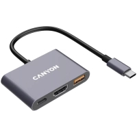 Концентратор Canyon hub DS-4 3in1 USB-C Grey (CNS-TDS4) Diawest
