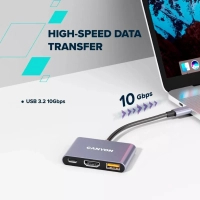 Концентратор Canyon hub DS-4 3in1 USB-C Grey (CNS-TDS4) Diawest