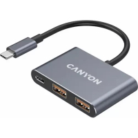 Концентратор Canyon hub DS-3 3in1 USB-C Dark Grey (CNS-TDS3) Diawest