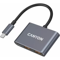 Концентратор Canyon hub DS-3 3in1 USB-C Dark Grey (CNS-TDS3) Diawest