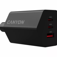 Зарядний пристрій Canyon HEXAGON 65 GaN 65W 2xPD 1xQC EU Black (CND-CHAHEX65B) Diawest