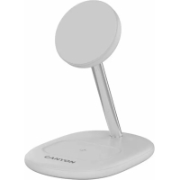 Зарядний пристрій Canyon wireless charger WCS-205 15W Qi2 2in1 w/o adapter White (CNS-WCS205WW/A) Diawest