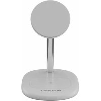 Зарядний пристрій Canyon wireless charger WCS-205 15W Qi2 2in1 w/o adapter White (CNS-WCS205WW/A) Diawest