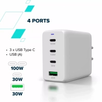 Зарядний пристрій Canyon CU100ACC GaN 100W 3xPD 1xQC EU White (CNS-CUW100ACC) Diawest