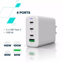 Зарядний пристрій Canyon CU140ACC GaN 150W 3xPD 1xQC EU White (CNS-CUW140ACC) Diawest