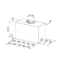 Витяжка кухонна Franke Box Flush Basic FBFE LG A70 (305.0729.553) Diawest