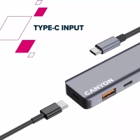 Концентратор Canyon hub DS-18 5in1 USB-C Grey (CNS-TDS18) Diawest