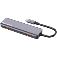 Концентратор Canyon hub DS-18 5in1 USB-C Grey (CNS-TDS18) Diawest