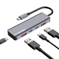 Концентратор Canyon hub DS-18 5in1 USB-C Grey (CNS-TDS18) Diawest