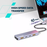 Концентратор Canyon hub DS-18 5in1 USB-C Grey (CNS-TDS18) Diawest