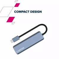 Концентратор Canyon hub DS-18 5in1 USB-C Grey (CNS-TDS18) Diawest
