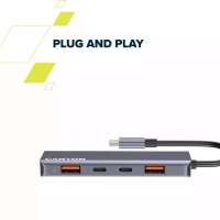 Концентратор Canyon hub DS-18 5in1 USB-C Grey (CNS-TDS18) Diawest