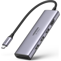Концентратор Ugreen USB3.1 Type-C to HDMI 4K60Hz/USB 3.0х2/SD/TF/PD 100W 5-in-1 CM511 (60383) Diawest
