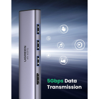 Концентратор Ugreen USB3.1 Type-C to HDMI 4K60Hz/USB 3.0х2/SD/TF/PD 100W 5-in-1 CM511 (60383) Diawest