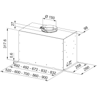 Витяжка кухонна Franke Box Flush Basic FBFE BK A70 (305.0728.431) Diawest