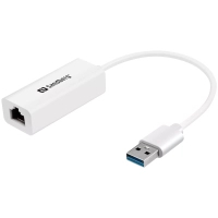 Перехідник USB 3.0 Type-A to Ethernet RJ45 1000Mb Sandberg (133-90) Diawest