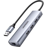 Концентратор Ugreen USB 3.0 to 3xUSB 3.0/RJ45/Micro USB CM266 Gray (60812) Diawest