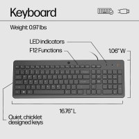Комплект HP 150 USB Black (240J7AA) Diawest