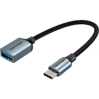 Перехідник USB 3.0 Type-C to USB AF (OTG) 0.15m Aluminum Alloy Vention (CCXHB) Diawest