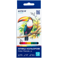 Олівці кольорові Kite Classic тригранні, 12 кольорів (K-053) Diawest